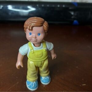 FISHER PRICE Loving Family Dollhouse Dream Boy Son Yellow Overalls Rare 1993